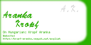 aranka kropf business card